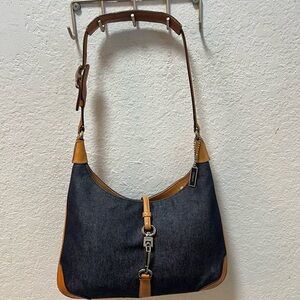 Coach Denim and Tan Hobo Bag